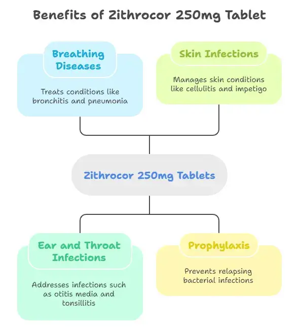 Uses & Benefits of Zithrocor 250mg Tablets