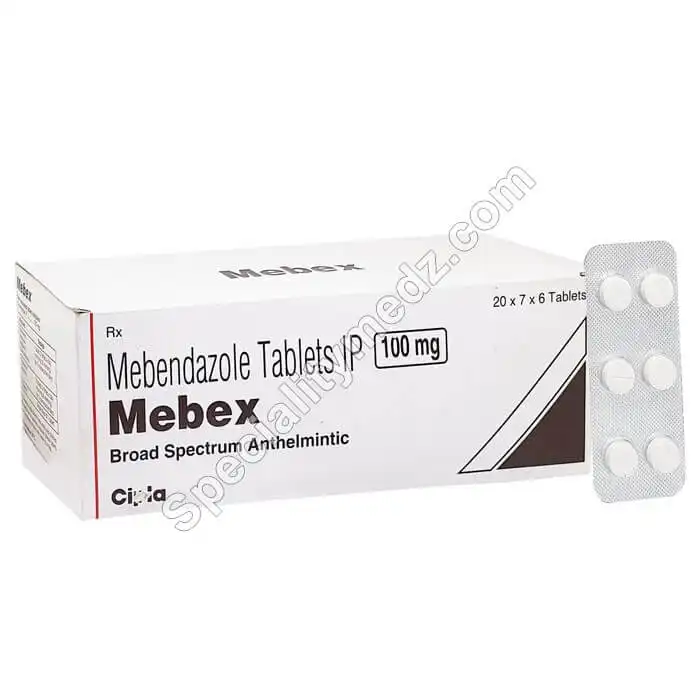 Mebex 100 mg (Mebendazole)