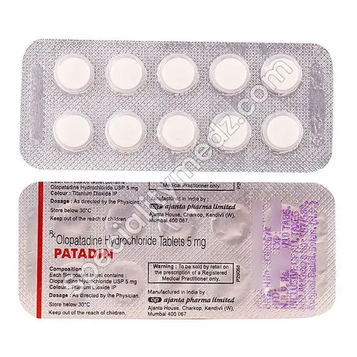 Patadin 5 mg Tablet (Olopatadine 5 mg)